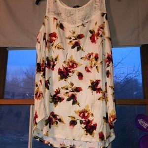 White Floral Tank Top